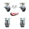 Service Caster 5 Inch Kingpinless Thermoplastic Wheel Caster Brake & Swivel Lock 2 Rigid, 2PK SCC-KP30S520-TPRRD-SLB-BSL-2-R-2 - alternate 5